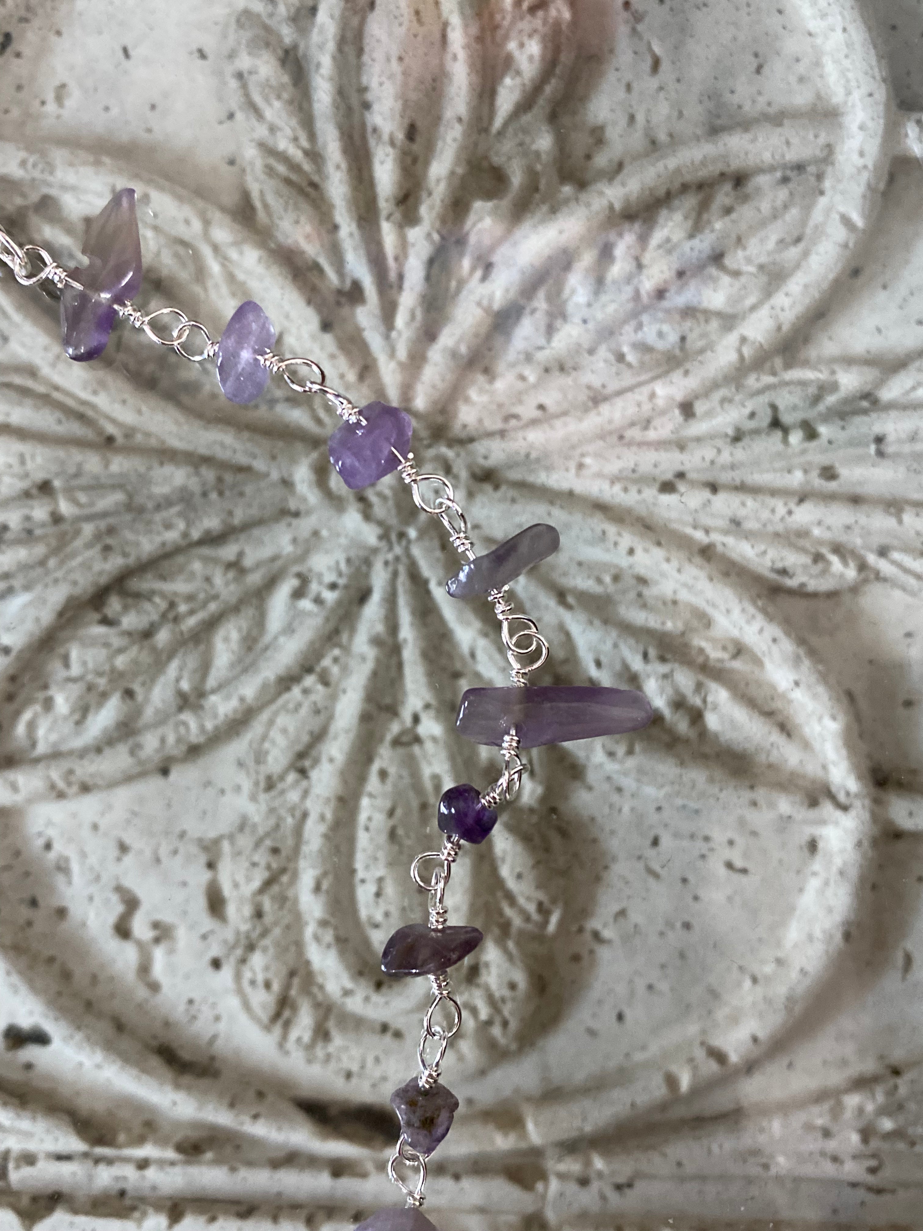 Amethyst chip waist chain