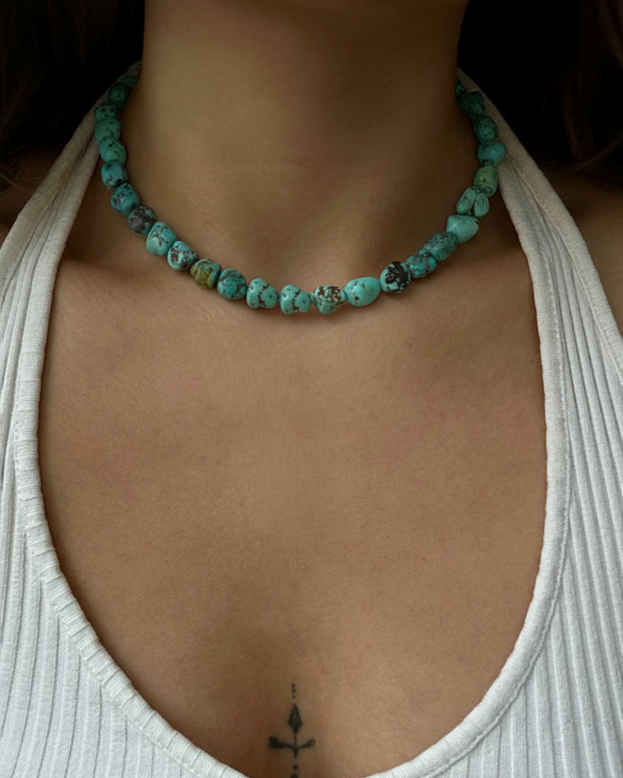 Dark Aqua Turquoise Necklace