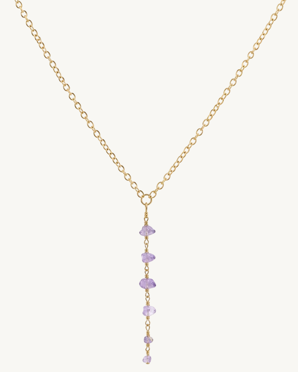 Amethyst Crystal Drop Necklace