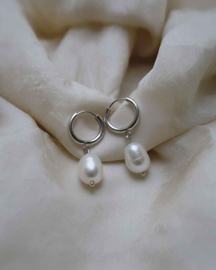 Freshwater Pearl Hoop Earrings - Elegant Pearl Earrings for Every Occasion
