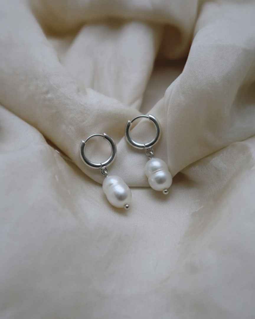Freshwater Pearl Hoop Earrings - Elegant Pearl Earrings for Every Occasion