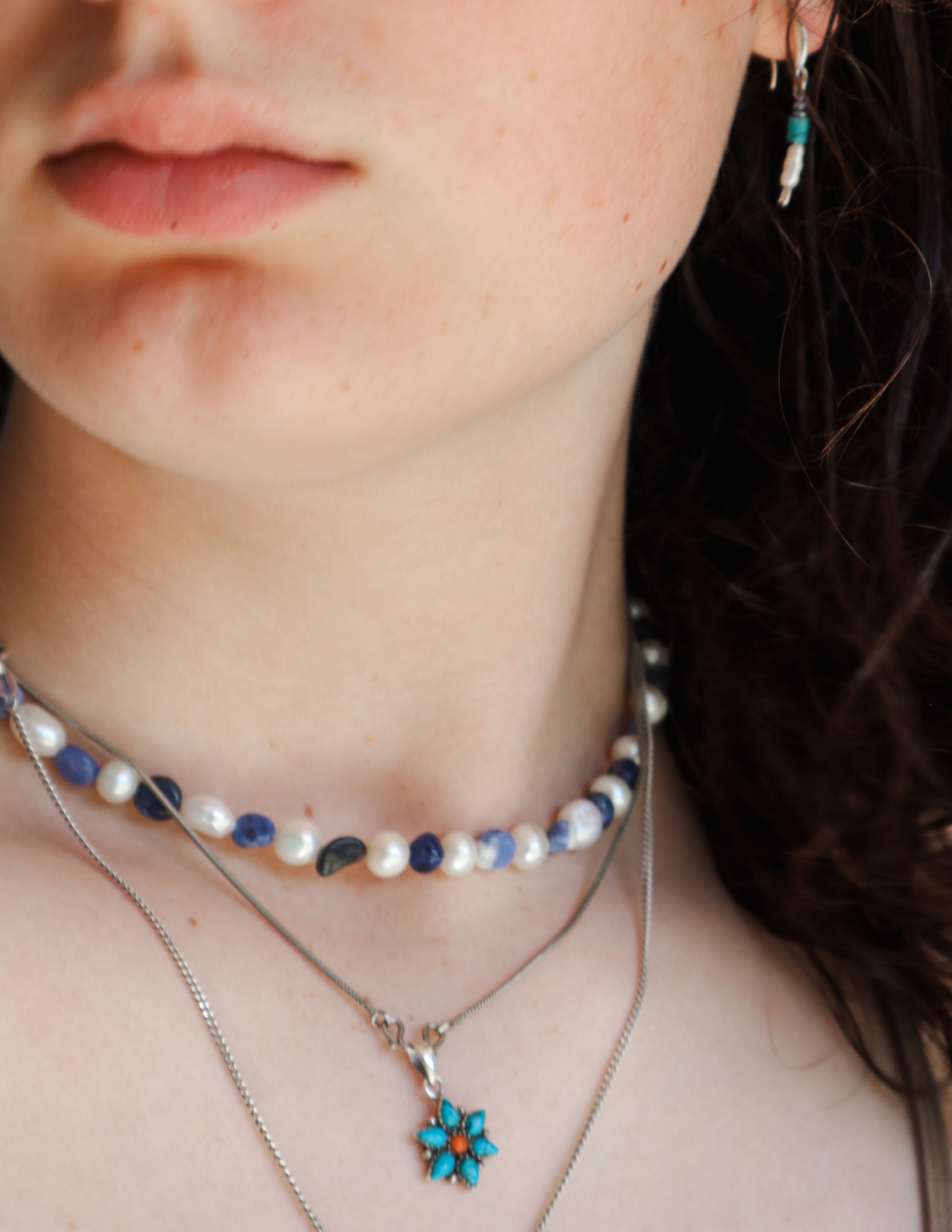 Lapis Lazuli & Mother of Pearl Necklace