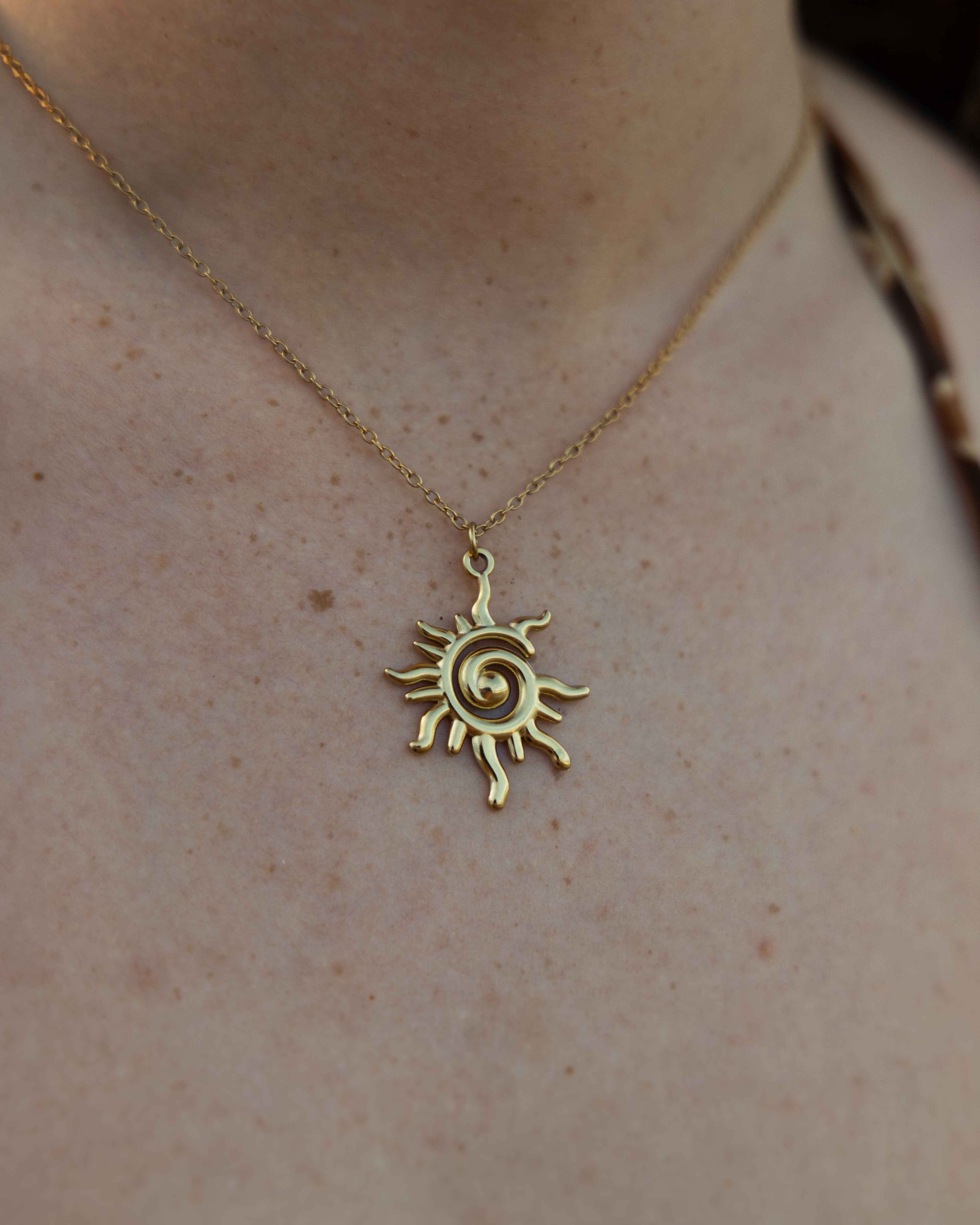 Sunburst Necklace - Elegant Sun Necklace for a Radiant Look