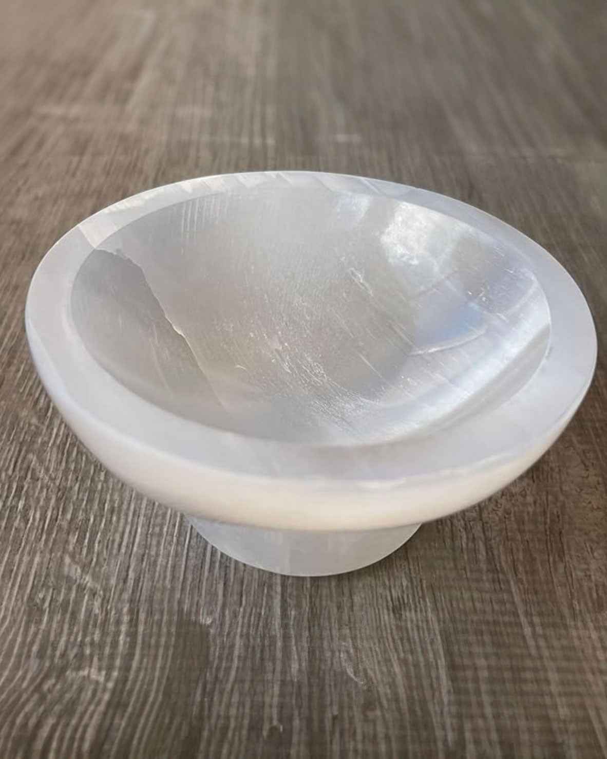 Selenite Crystal Dish with Pedestal