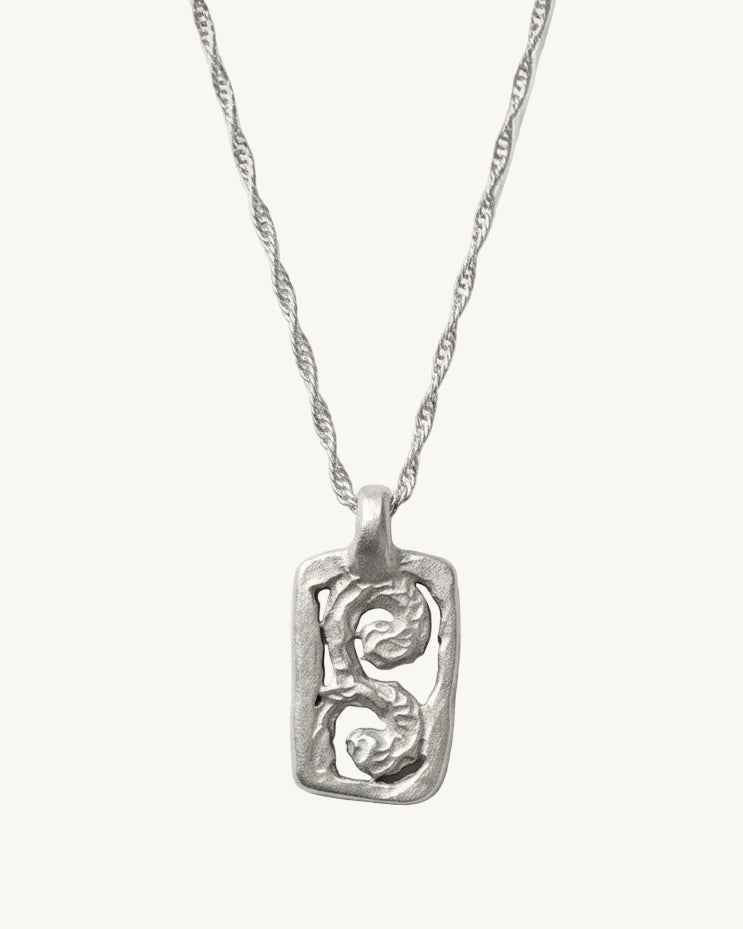Scroll Necklace in Sterling Silver - Elegant and Timeless Sterling Silver Necklace Design