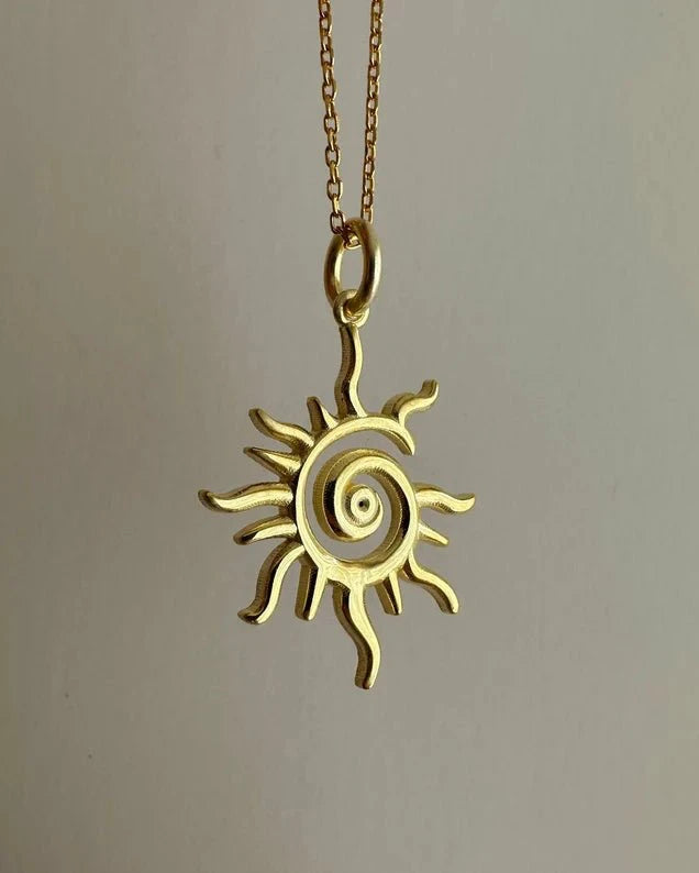 Sun Necklace - Mini Sunburst Design for Everyday Elegance