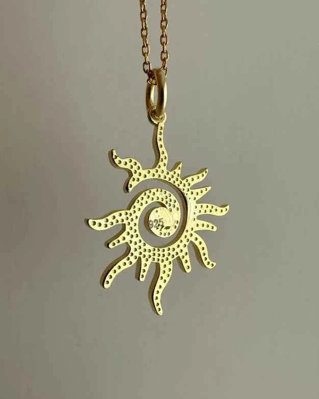 Sun Necklace - Mini Sunburst Design for Everyday Elegance
