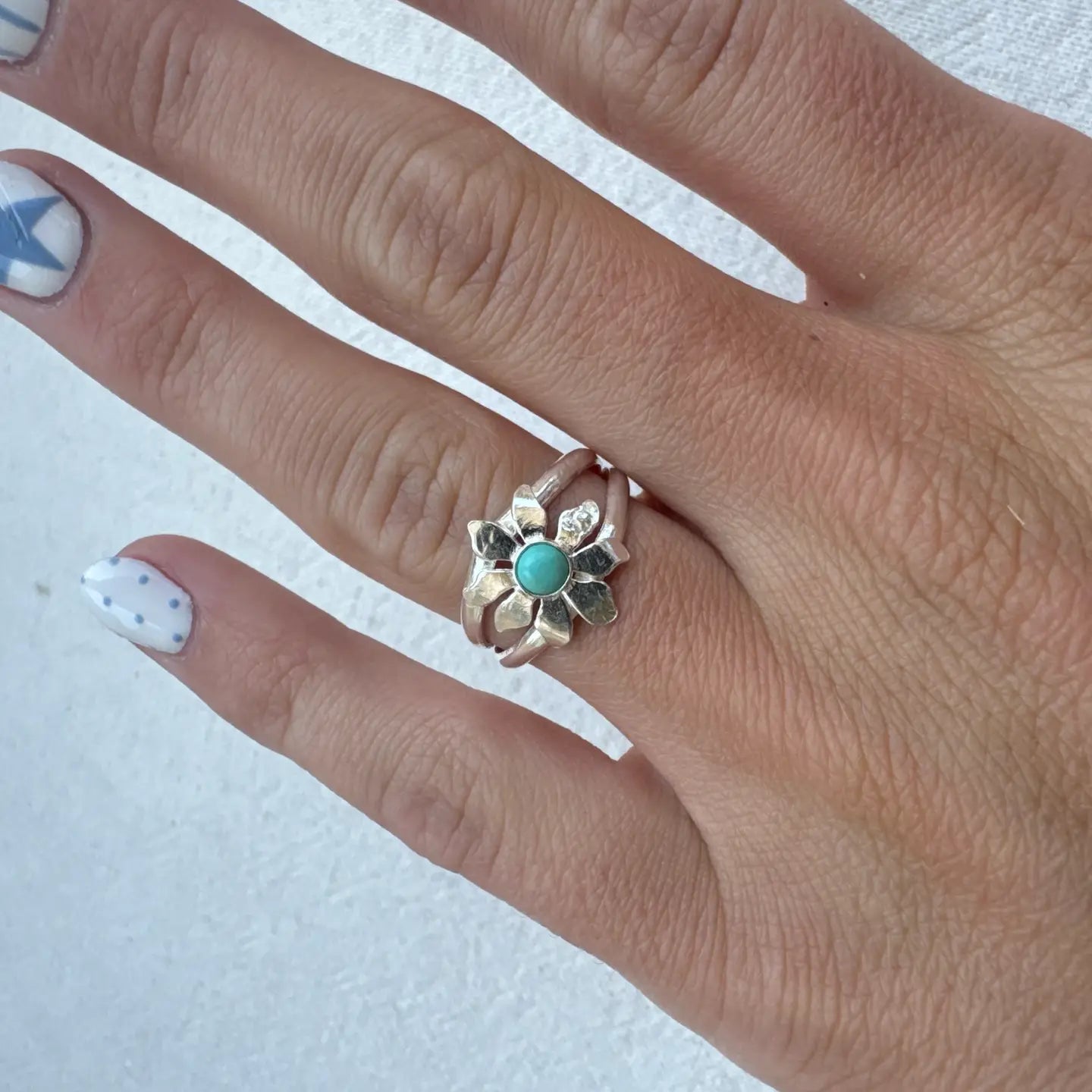 Flower Turquoise Ring