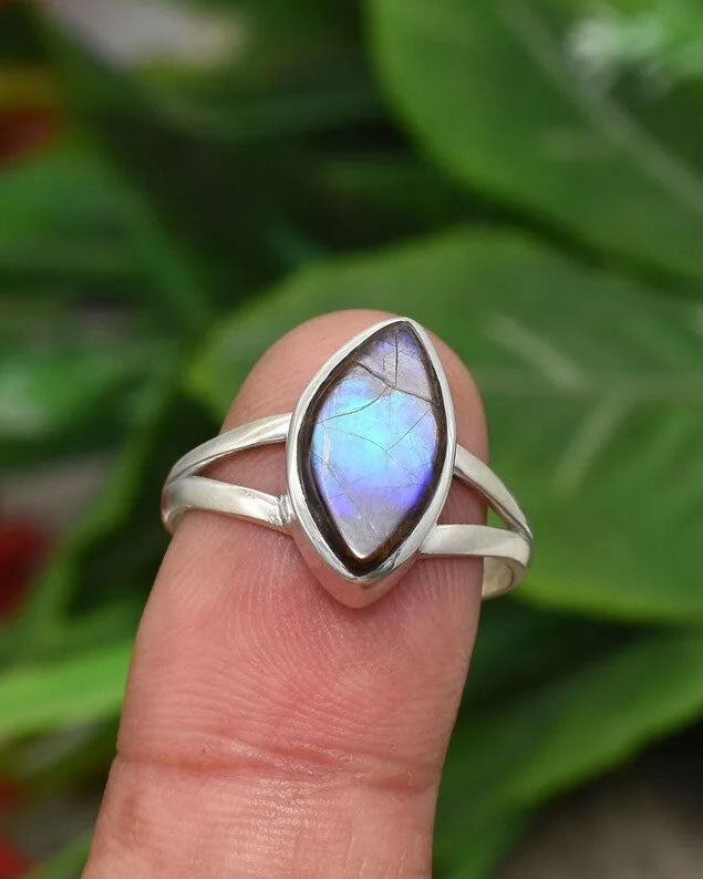 Ammolite 925 Sterling Silver Ring