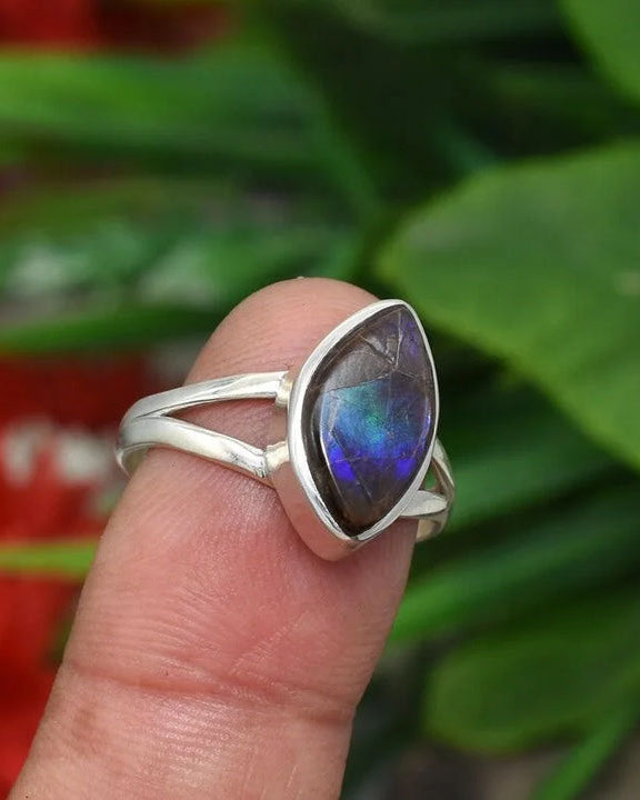 Ammolite 925 Sterling Silver Ring