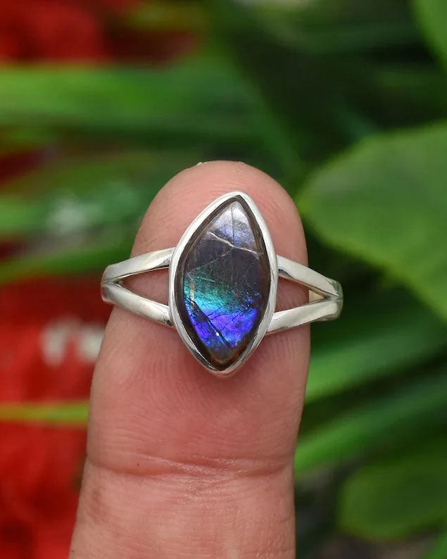Ammolite 925 Sterling Silver Ring