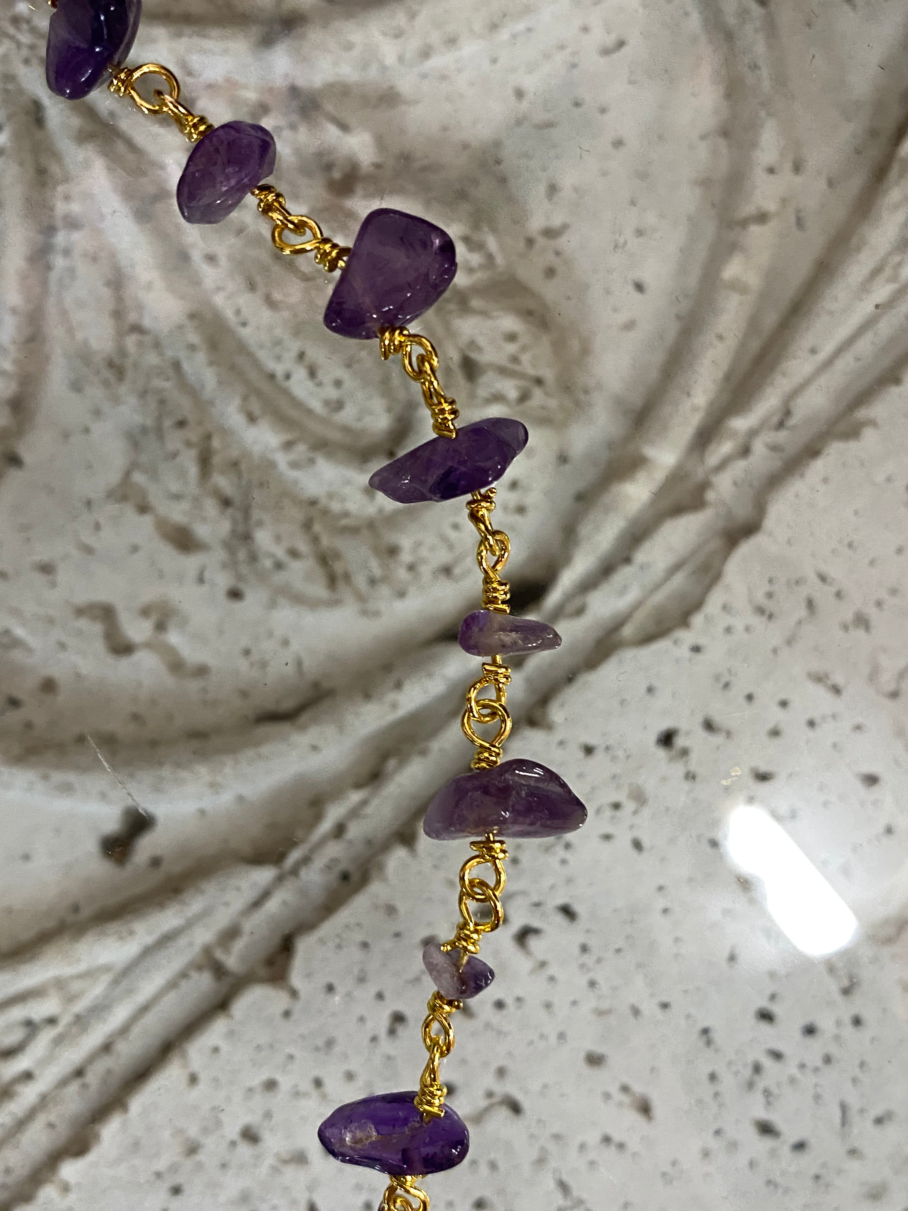 Amethyst chip necklace