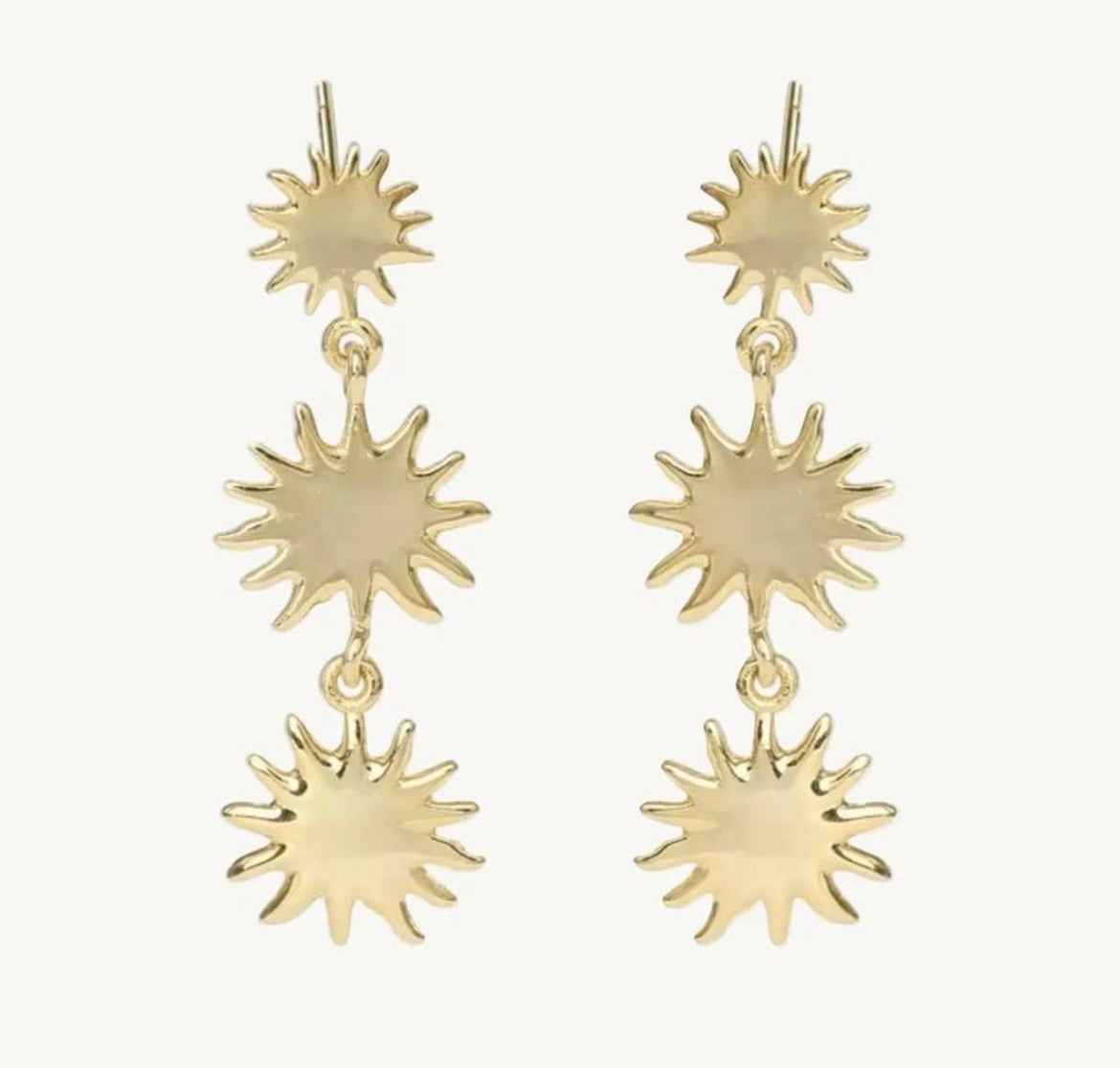 Gold Sun drop earrings
