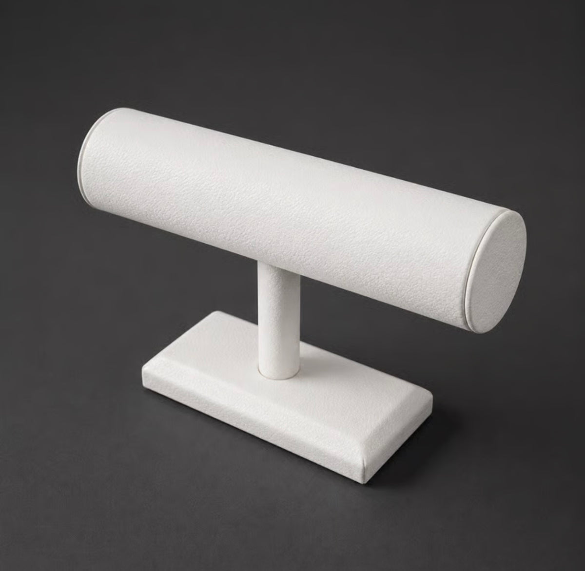 Bangle Display Bar - White Leatherette
