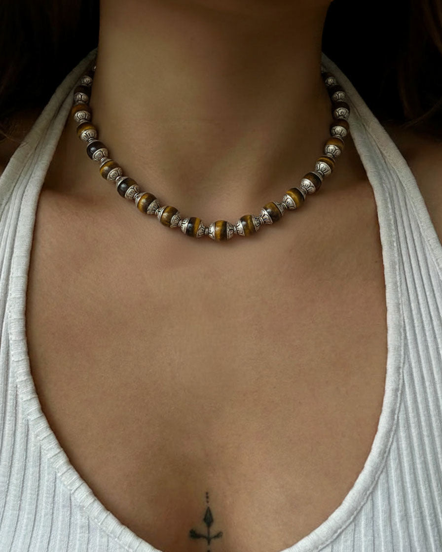 Silver Tiger Eye Necklace
