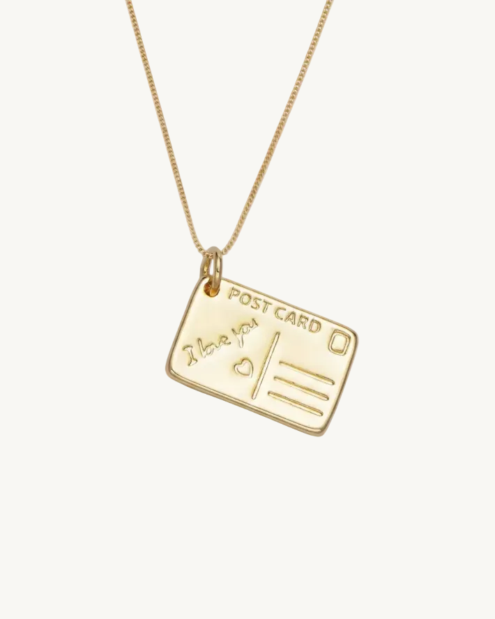 "I Love You" Post Card necklace