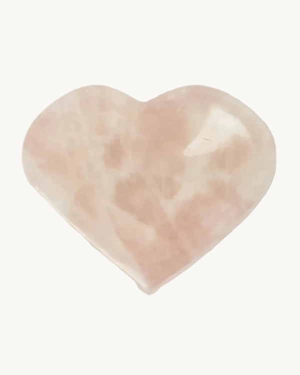 Heart-shaped rose quartz jewellery dish 