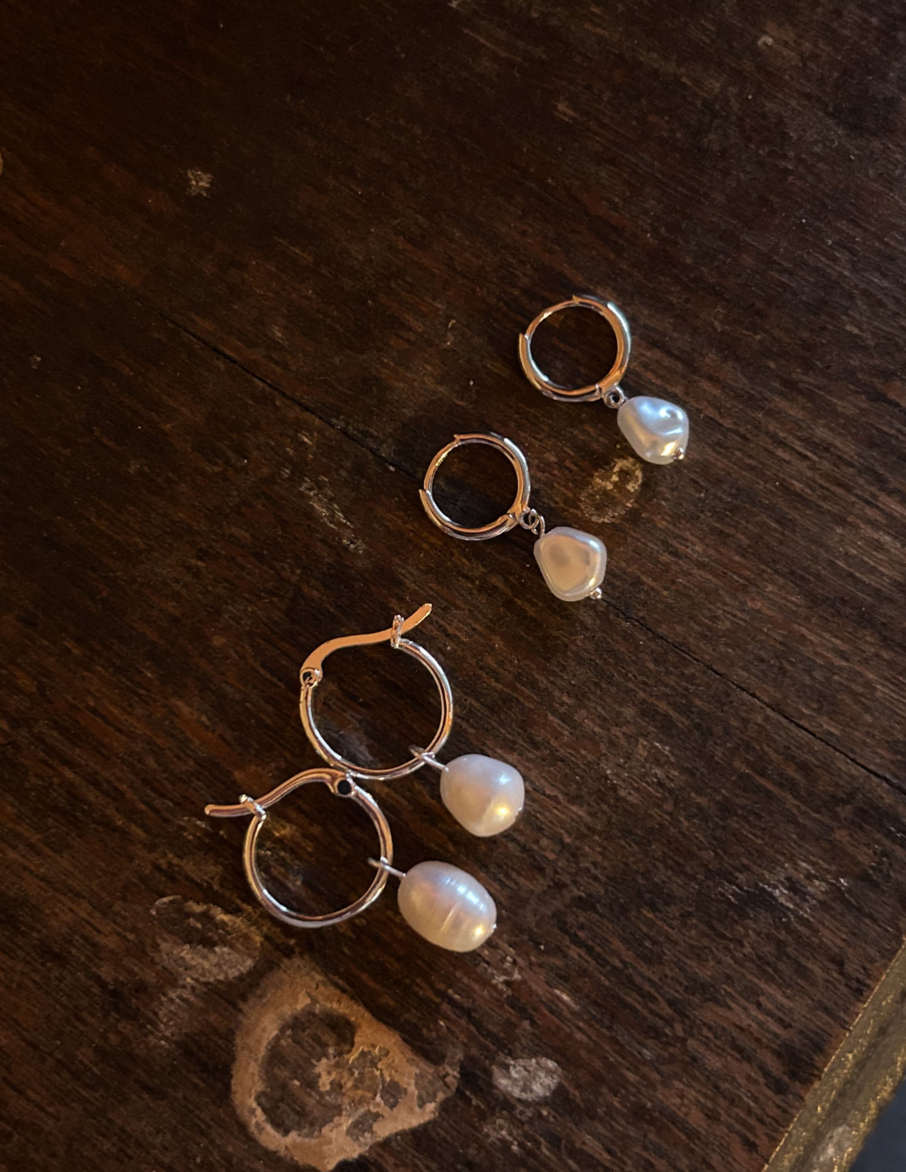 Freshwater Pearl Hoops