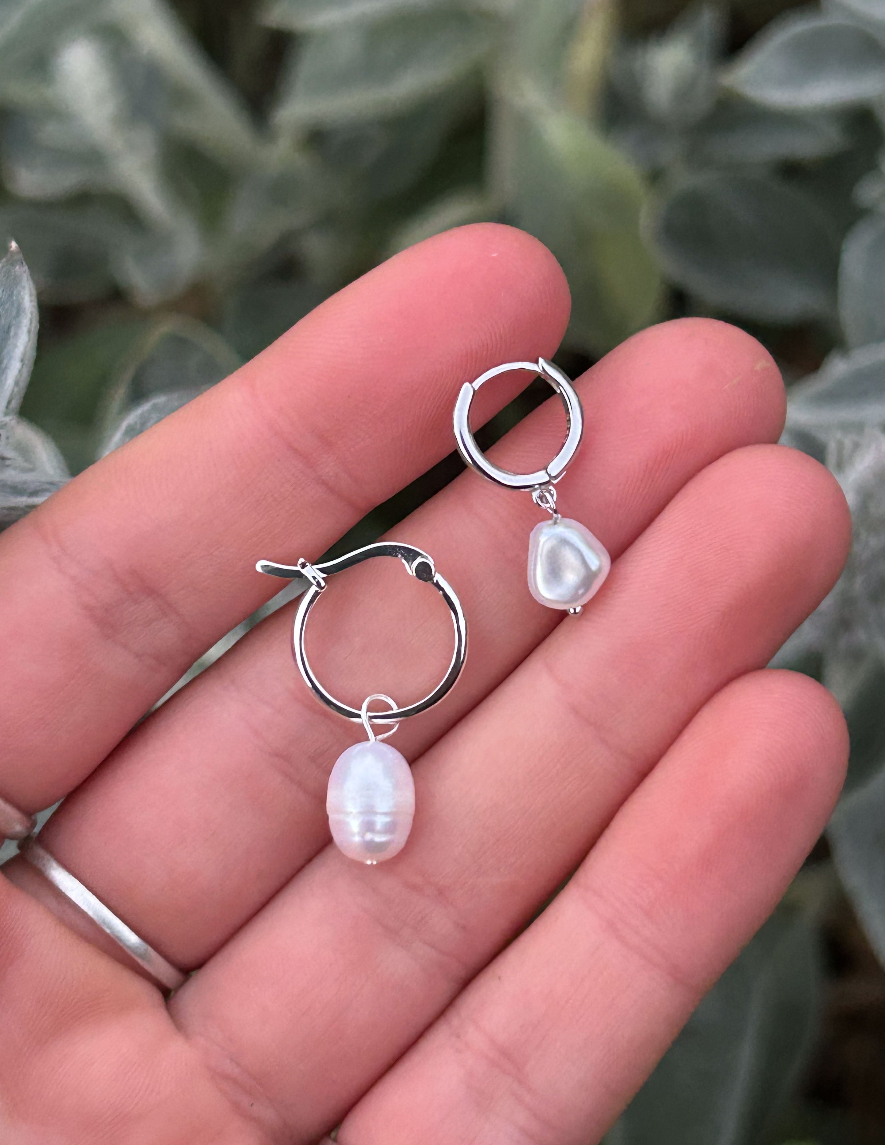 Freshwater Pearl Hoops
