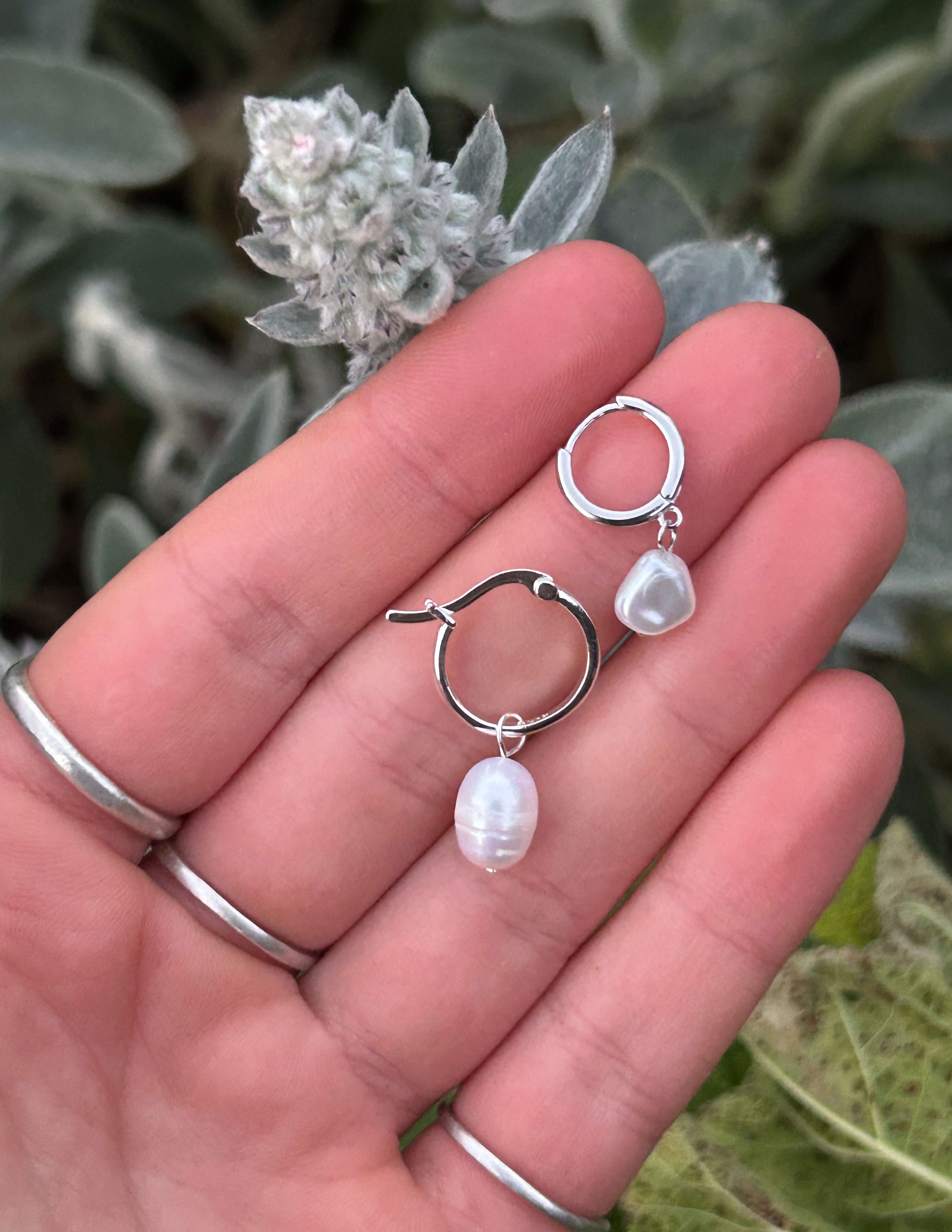 Freshwater Pearl Hoops