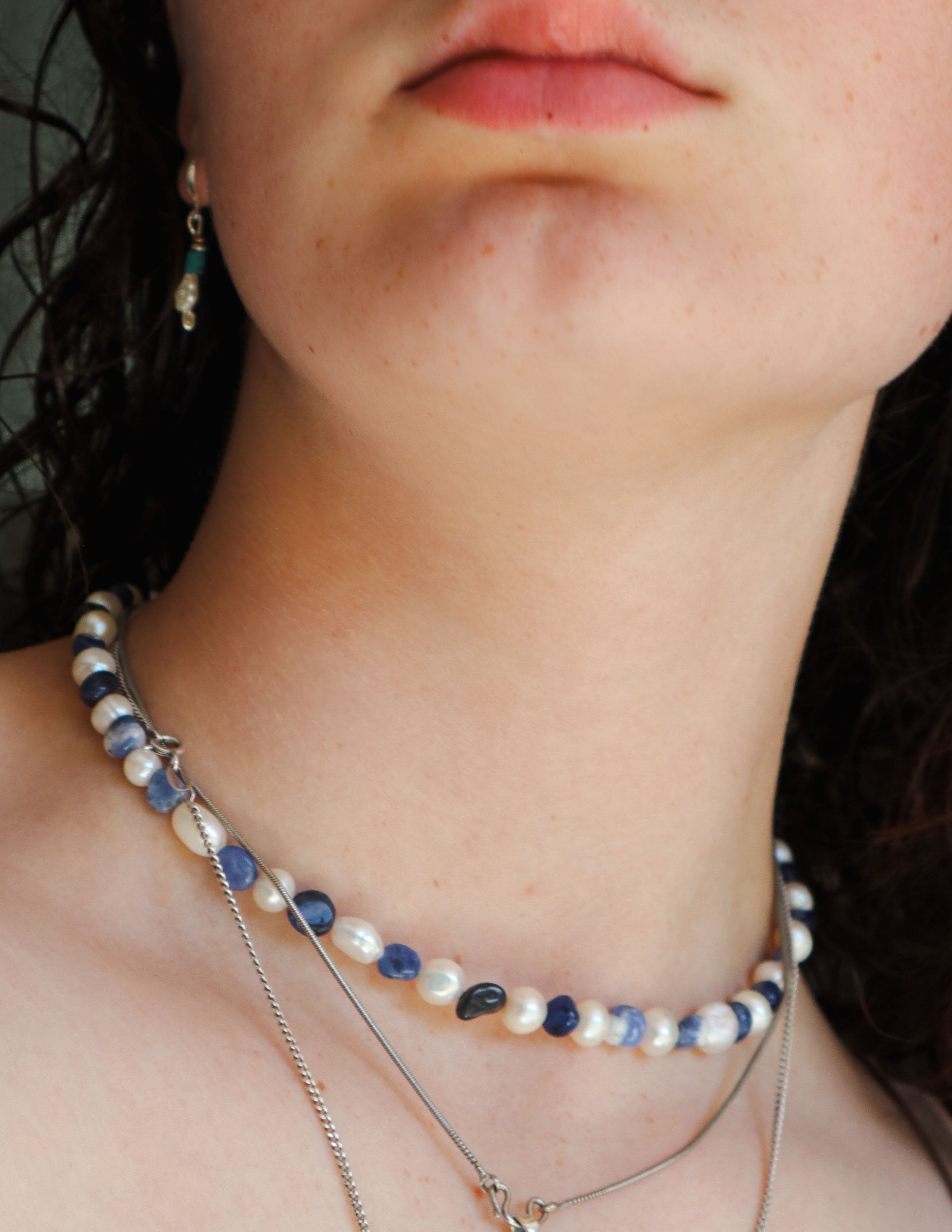 Lapis Lazuli & Mother of Pearl Necklace