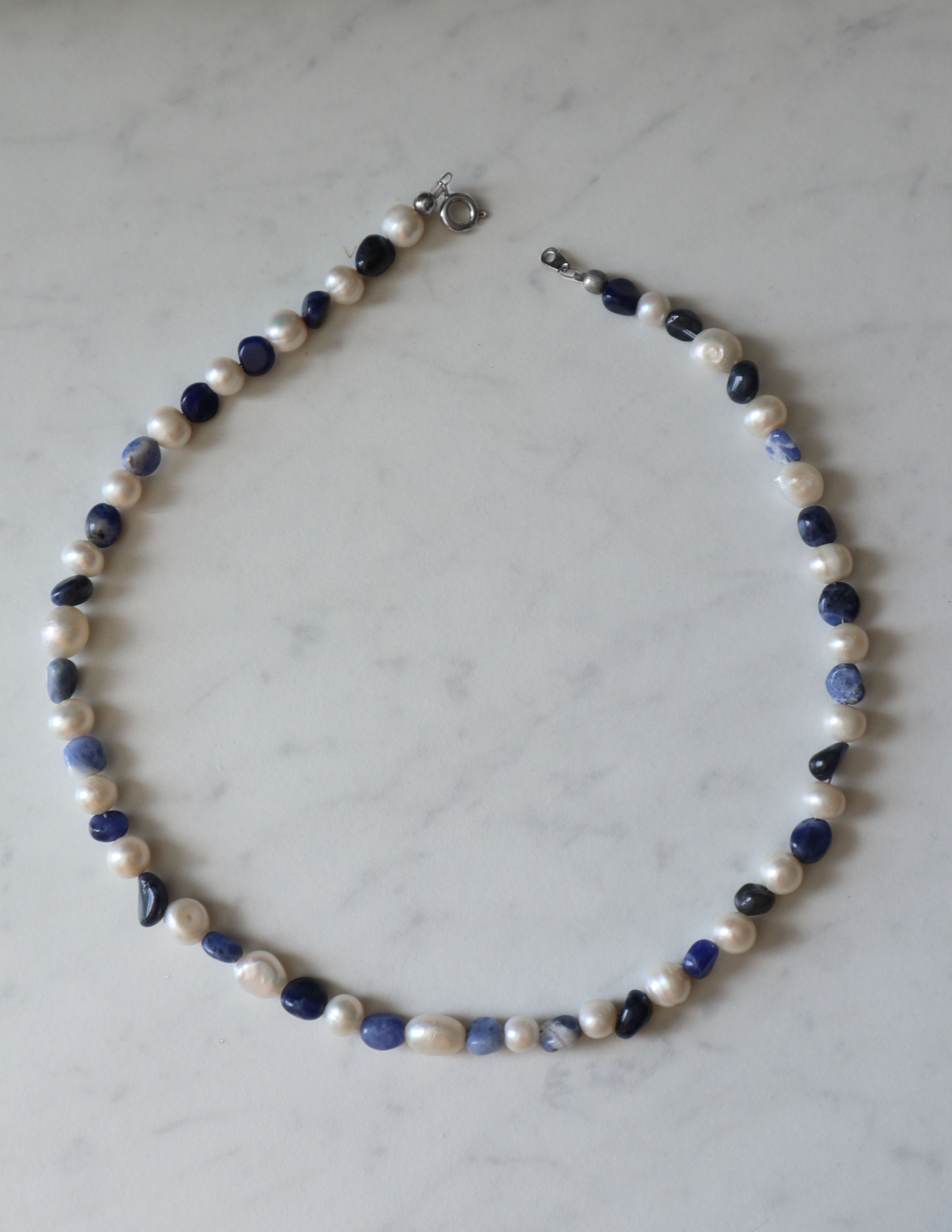 Lapis Lazuli & Mother of Pearl Necklace