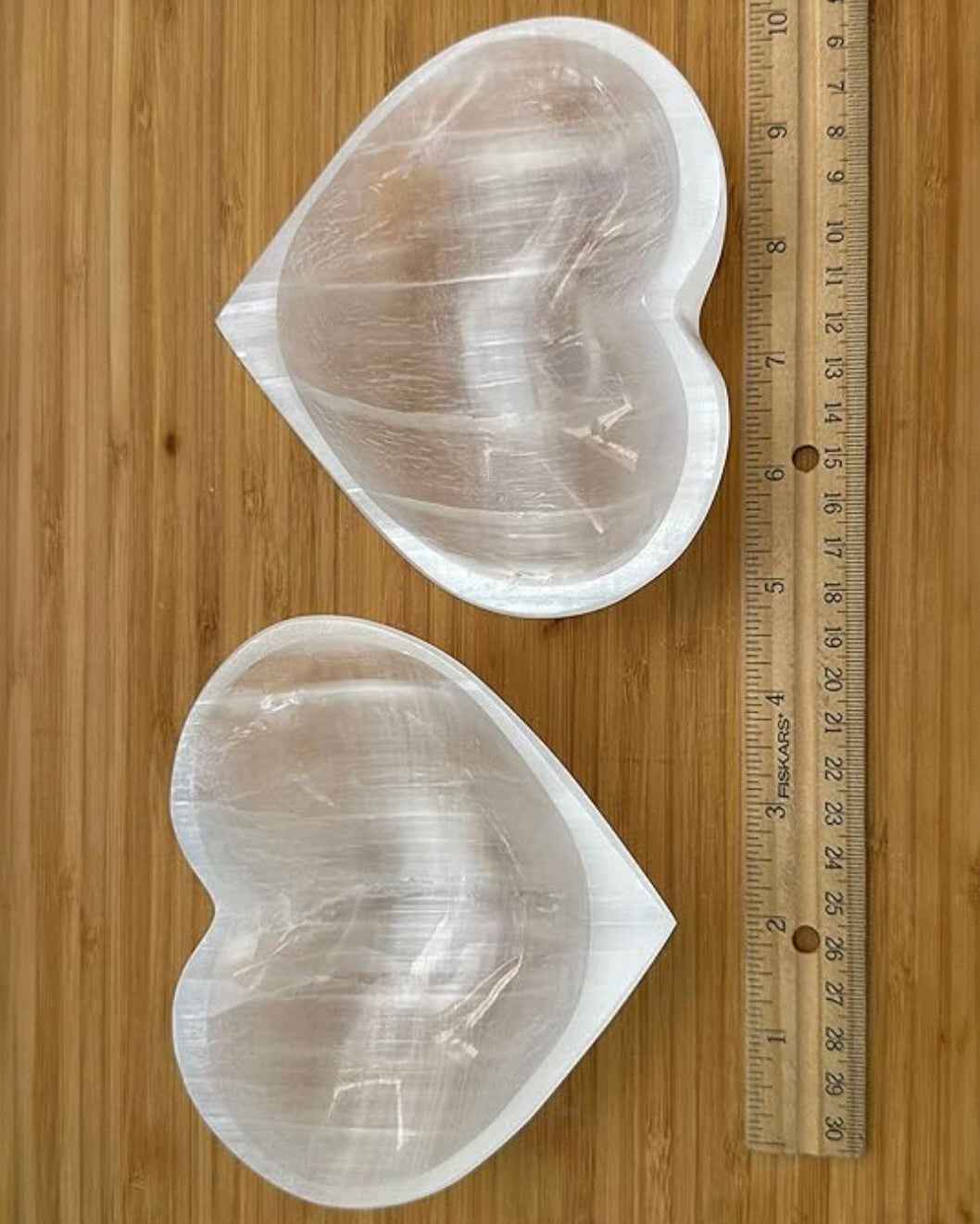 Selenite Heart Dish with Pedestal