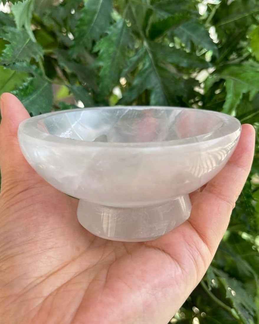 Selenite Crystal Dish with Pedestal