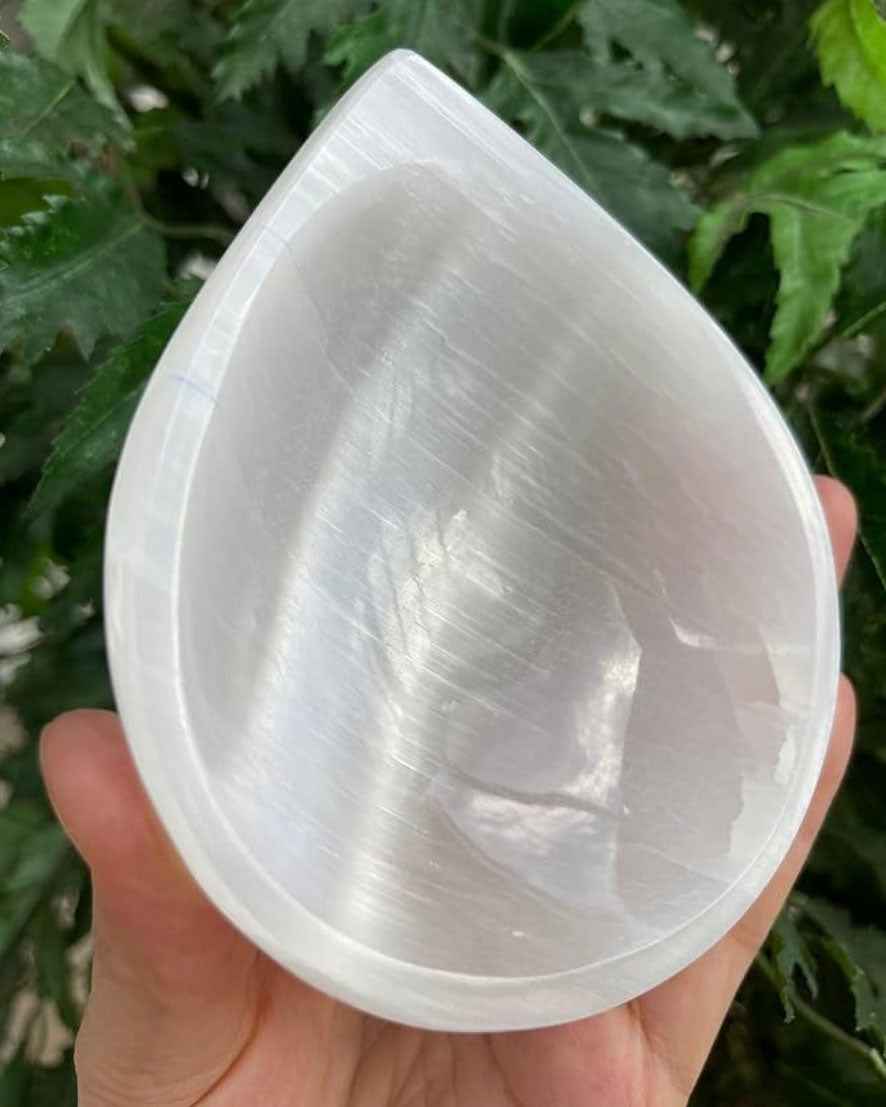 Selenite Teardrop Drop Bowl