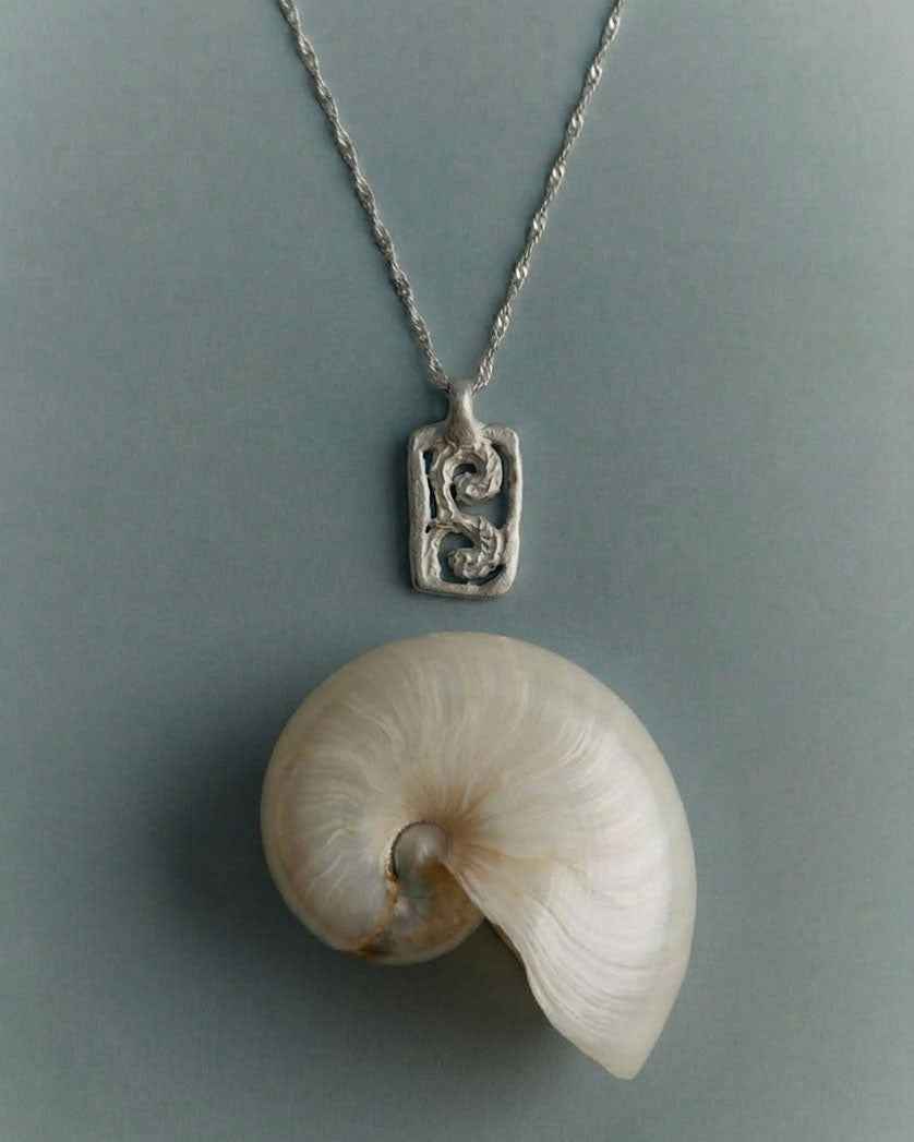 Scroll Necklace in Sterling Silver - Elegant and Timeless Sterling Silver Necklace Design